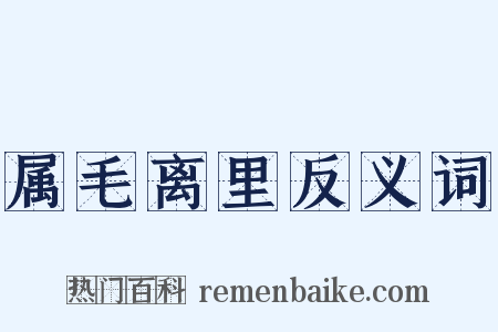 属毛离里反义词是什么意思的图片